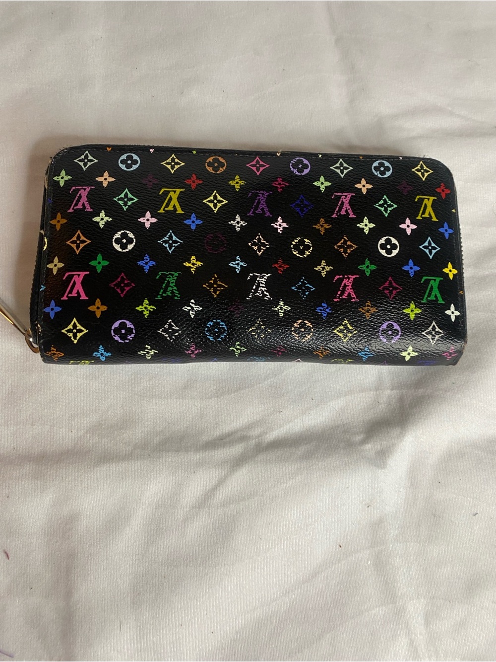 Louis Vuitton Black Multicolor Monogram Zip Around Wallet